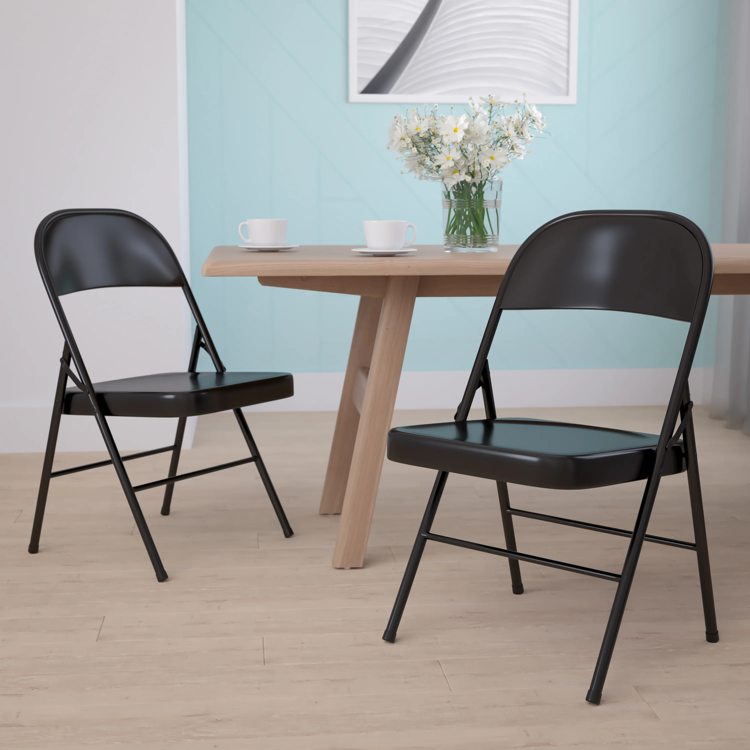Boltfurniture sleek metallic folding chairs